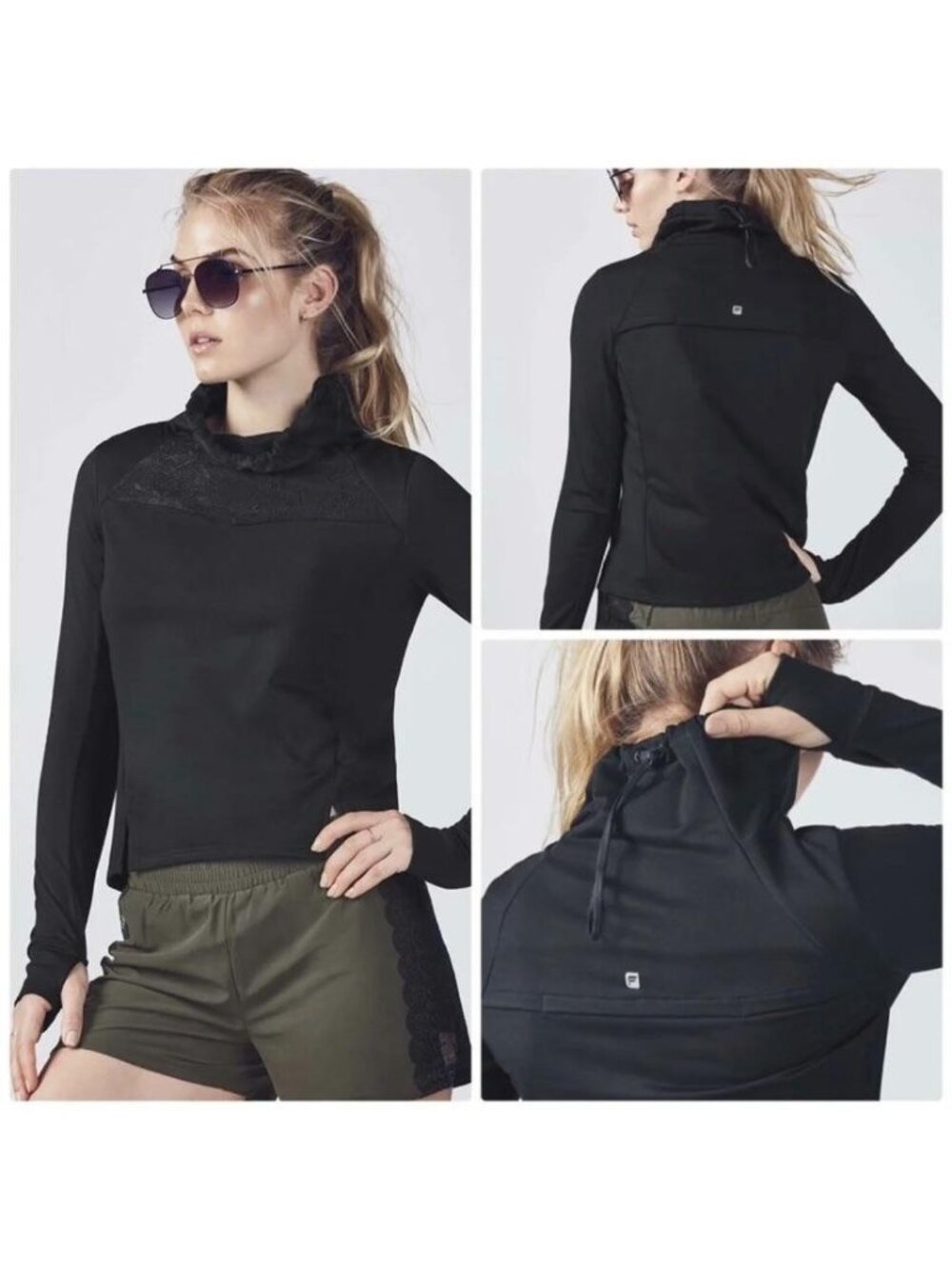 Fabletics Jolie Black Pullover Training Jacket Womens Size Medium